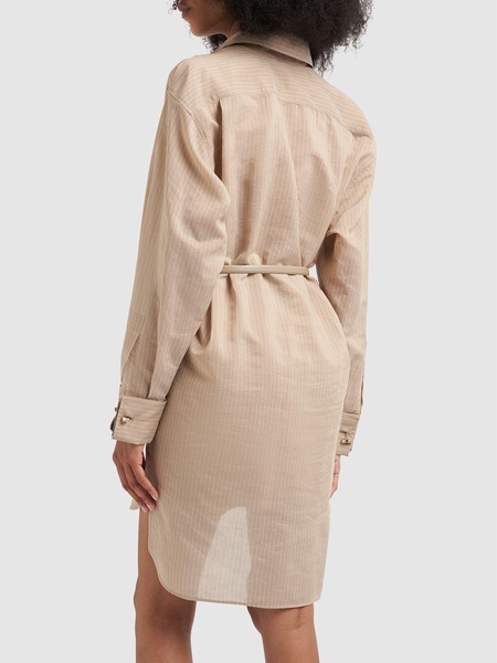 Brioso cotton & silk striped mini dress