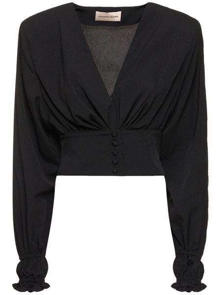 Gathered crepe crop top