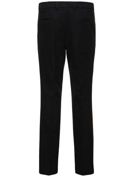 Cotton gabardine straight pants