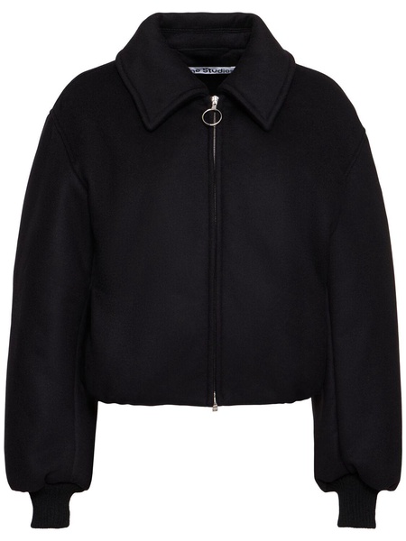 Owella wool blend felt bomber jacket