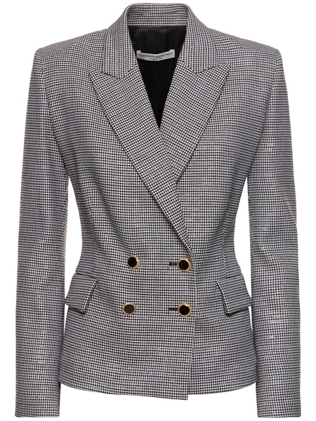 Houndstooth wool & lurex blazer