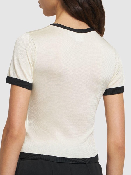 Knitted 3-stripe t-shirt