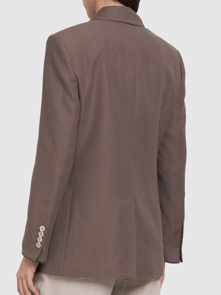 Fluid twill double breast blazer