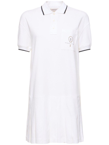Cotton jersey polo mini dress
