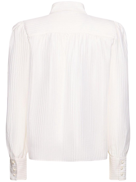 Silk jacquard shirt w/pockets