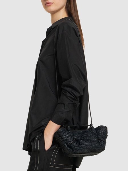 Mini Arta raffia top handle bag