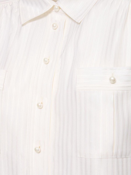 Silk jacquard shirt w/pockets