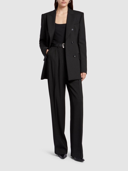 Hello pleated viscose wide pants