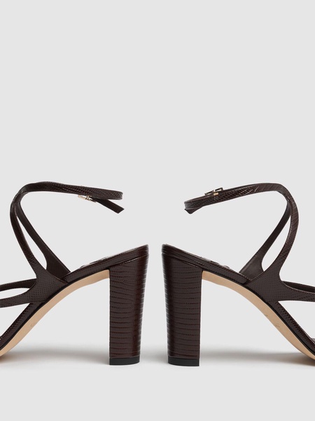 85mm Azie lizard print leather sandals
