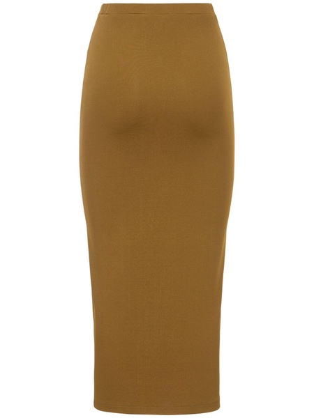 Viscose jersey high rise midi skirt