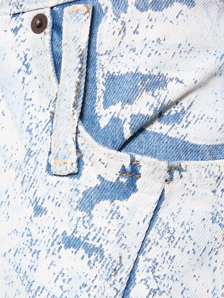 Coated denim midrise straight jeans