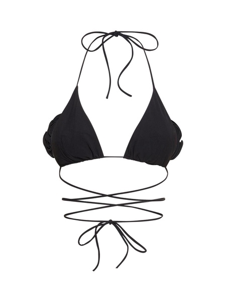 3D flower tech triangle bikini top