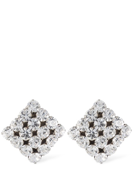 Square crystal stud earrings