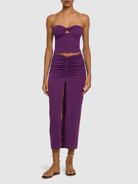 Paige high slit jersey midi skirt