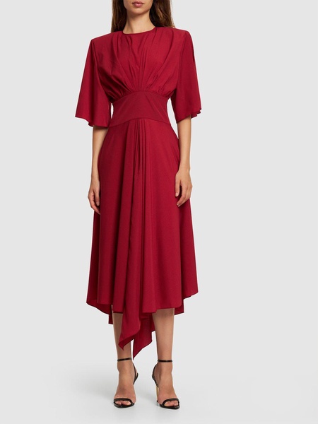 Shiny jersey midi dress