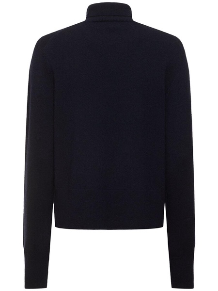 Cropped cashmere turtleneck sweater