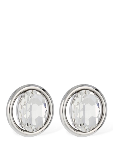 Oval crystal stud earrings