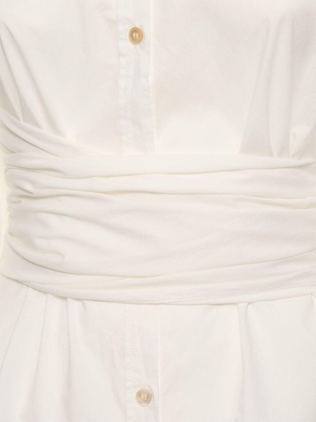 Knotted poplin long shirt