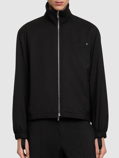 Zip-up wool bomber jacket