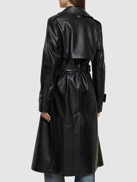 Oliv belted long trench coat