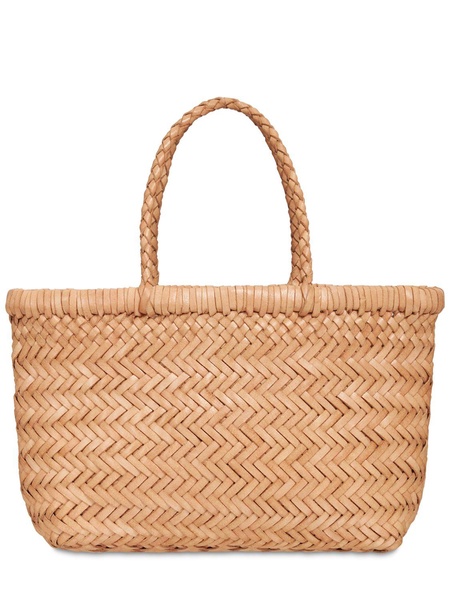 Mini Flat Gora leather basket bag
