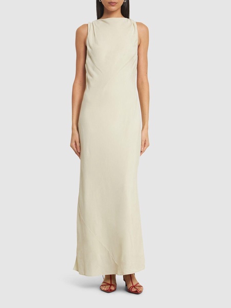 Draped cowl midi dress