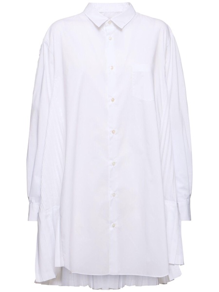 Cotton blend pleated shirt