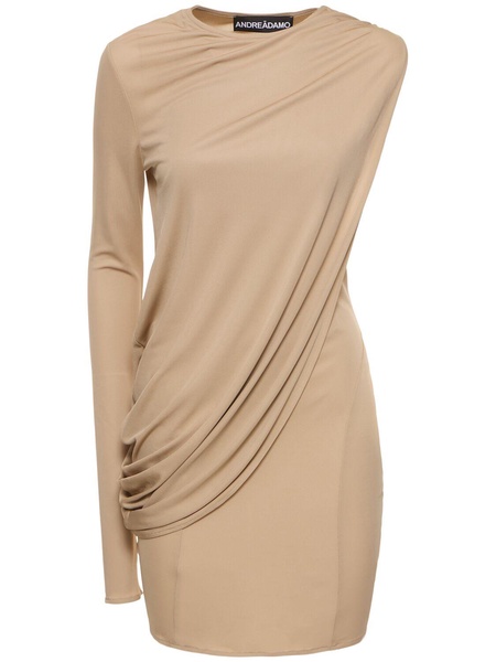 Draped viscose jersey mini dress