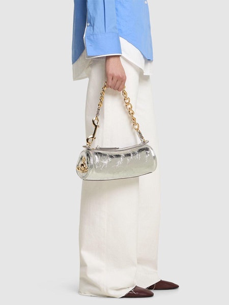 Cindy metallic crinkled cylinder bag