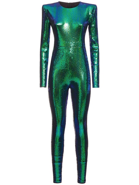 Sequined long sleeve jumpsuit