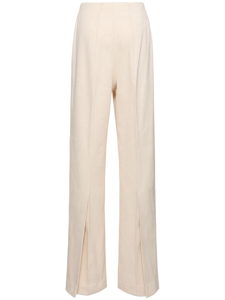 High waist canvas wide leg pants