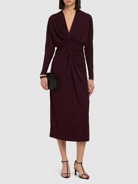 Mathilde draped viscose midi dress
