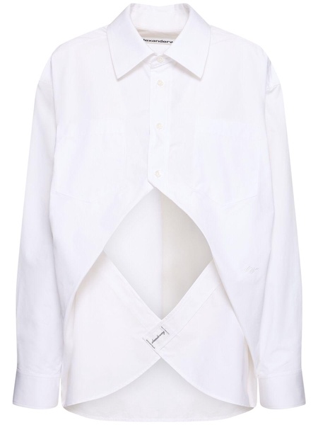 Asymmetrical poplin shirt