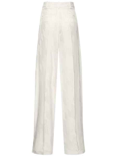 Jagger logo jacquard satin wide pants
