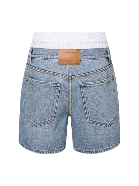 Loose cotton denim shorts