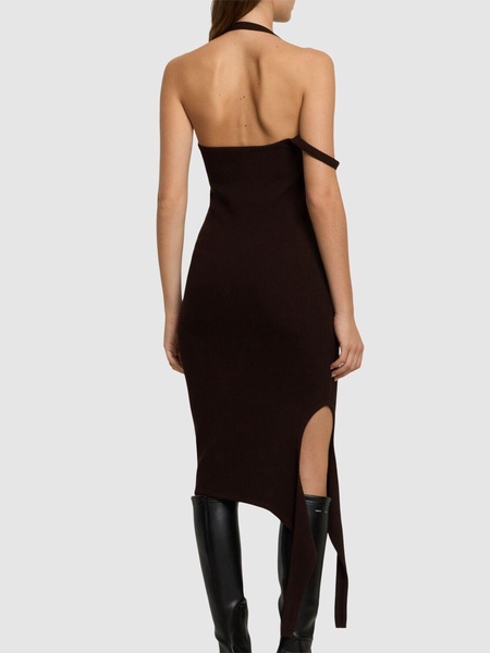 Undressed rib knit long dress