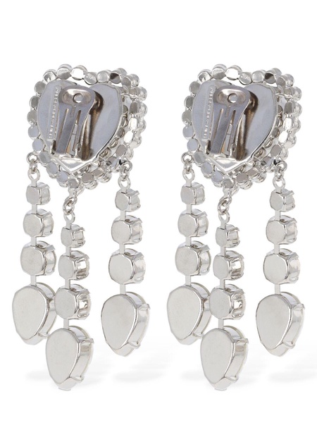 Heart earrings w/ crystal pendants