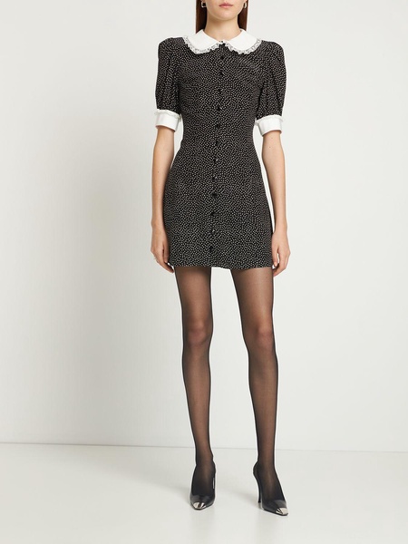 Printed silk mini dress