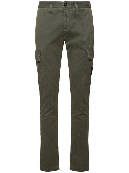 Stretch cotton regular pants