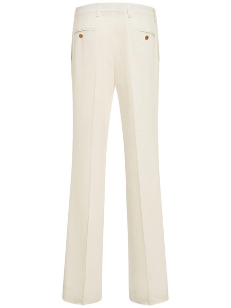 Mid rise crepe straight pants