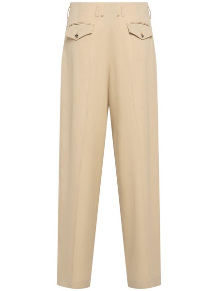 Golden wool wide leg pants