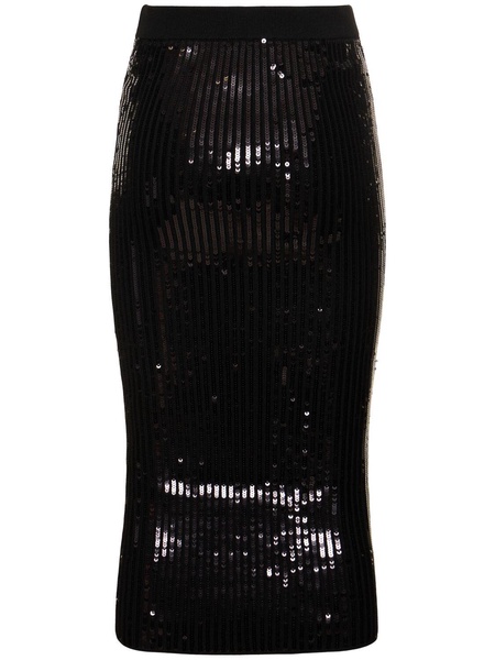 Sequined high rise midi skirt