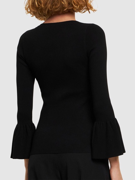 Bell sleeve viscose jersey top