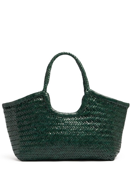 Big Nantucket woven leather basket bag