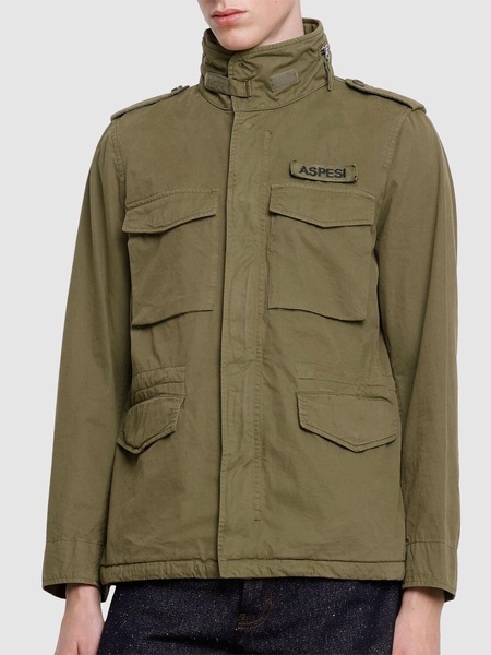 Unlined cotton gabardine filed jacket