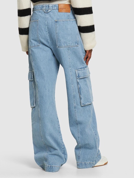 Patch denim cargo jeans