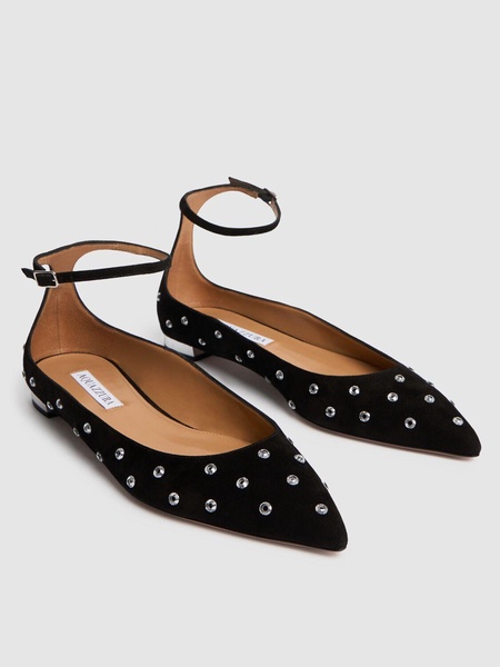 10mm Love Affair suede & crystal flats