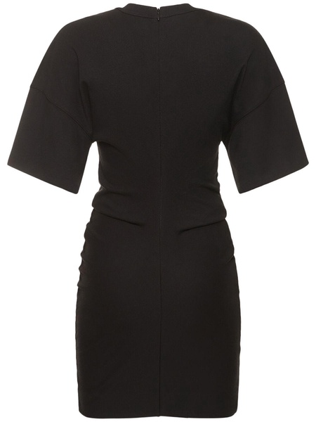 Drop shoulder cotton blend mini dress