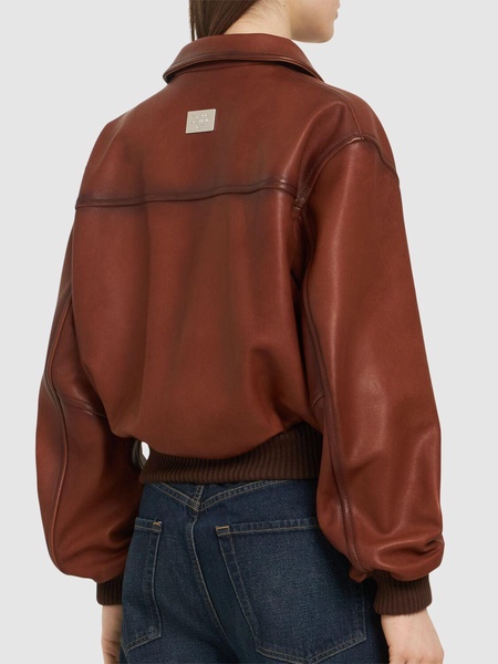 Loroma leather bomber jacket