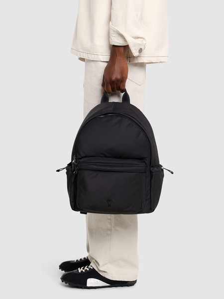 Padded nylon canvas backpack